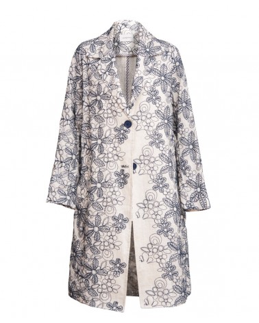 Embroidered Linen Coat
