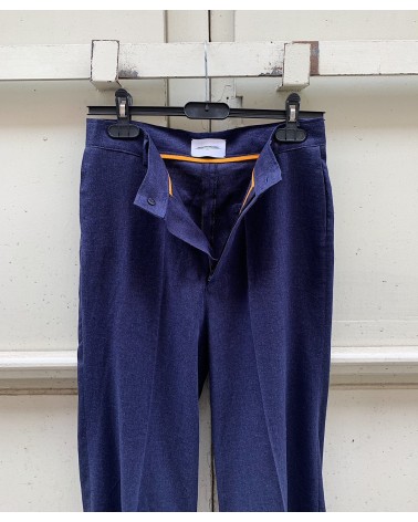denim-look linen trousers