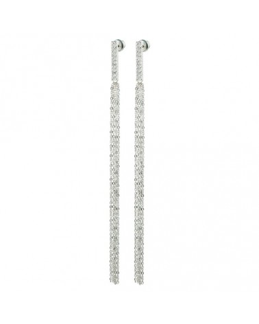 Long silver and cristal earring