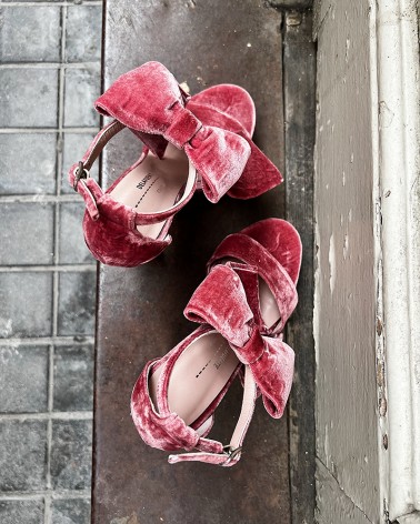 "Laduree" velvet platform sandal