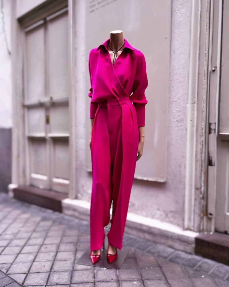 Electric pink tailoring masculine pants
