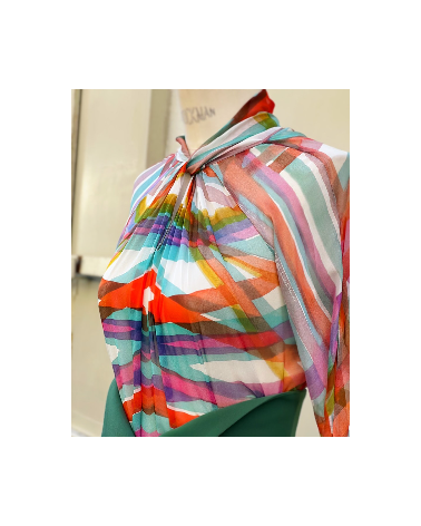 watercolors stripes silk blouse