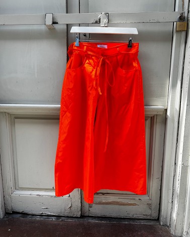 Pantalón amplio tafeta naranja