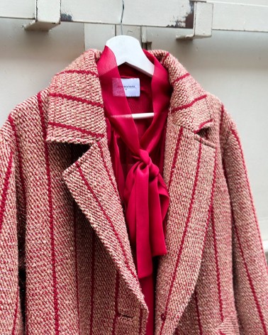 red pinstripe Coat