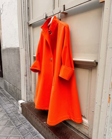 Tangerine Coat-Cape