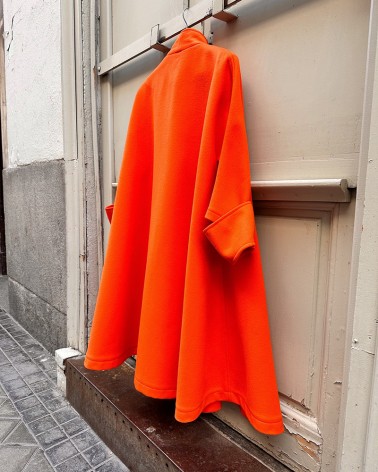 Tangerine Coat-Cape