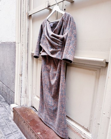 Marbled Wool drap dress