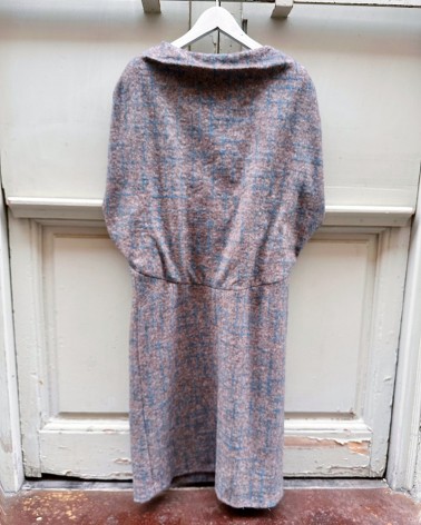 Marbled Wool cape dress