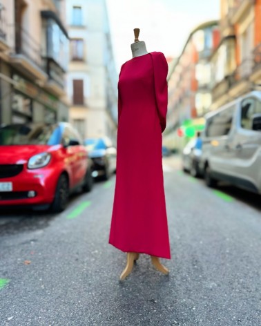 "Magenta" cape dress
