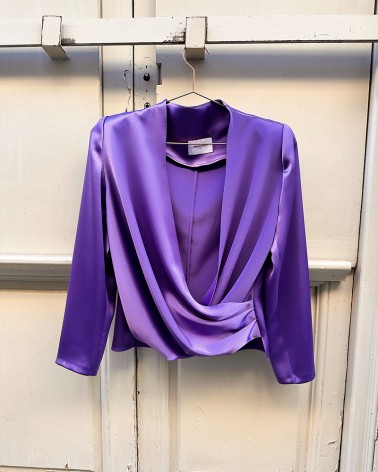 Satin Ultra Violet Drap blouse