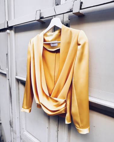 Golden Satin Drap blouse