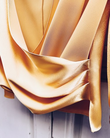 Golden Satin Drap blouse