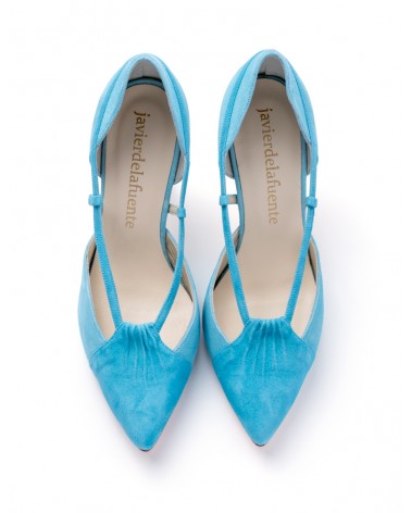 pumps hide platform teal suede heel