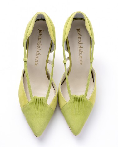 pumps hide platform lime suede heel