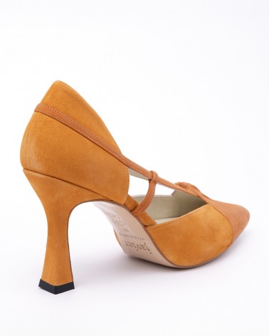 Pumps tacón semi-carrete plataforma mandarina