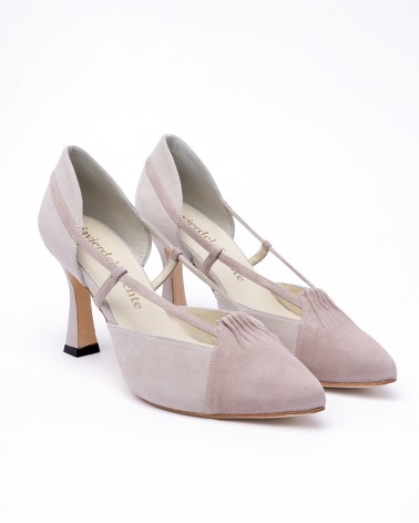Pumps tacón semi-carrete plataforma nude