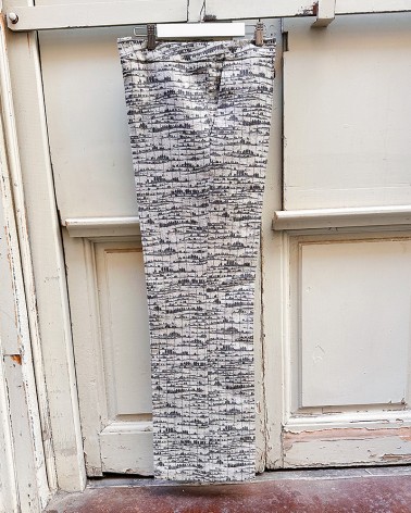 Straight-line silver trousers