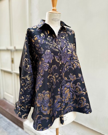 Camisa brocada evasé