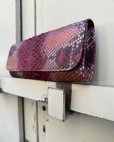 Baguette-style python handbag