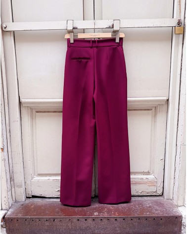 Pantalón tejido técnico recto burgundy