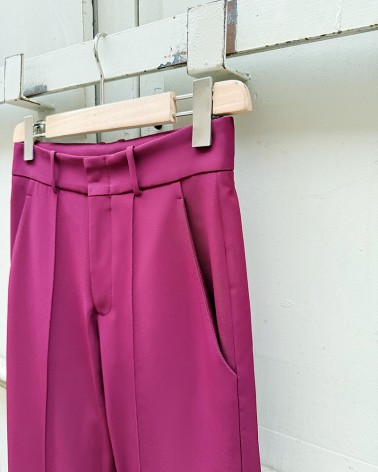 Pantalón tejido técnico recto burgundy