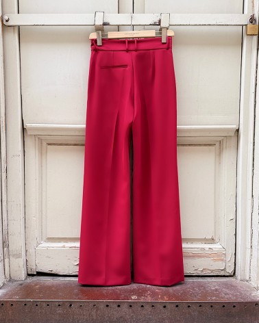 Pantalón tejido técnico recto granate