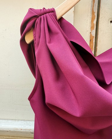 Top escote drapeado burgundy