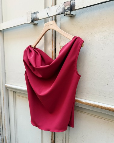 Draped Garnet neck top