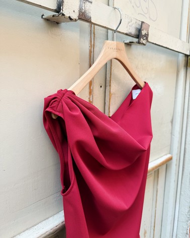 Draped Garnet neck top