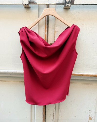Draped Garnet neck top