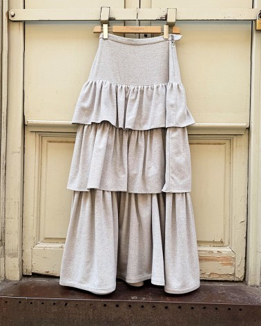 Maxi ruffled knitted/lurex Skirt