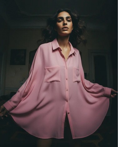 Flared Baby neon pink shrit