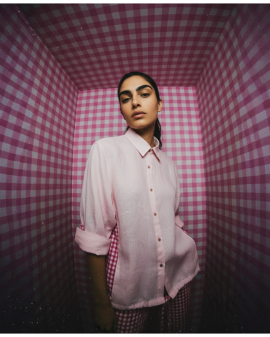 overshirt linen rose