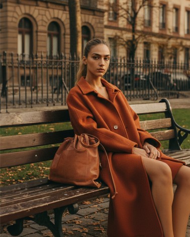 Bolso saco en piel natural