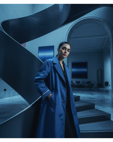 Teal Blue trench coat