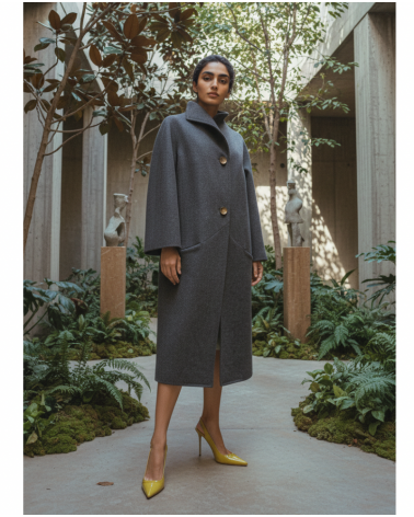 japanese cut sleeve gray Coat