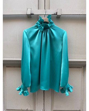 copy of Collar ruff satin blouse